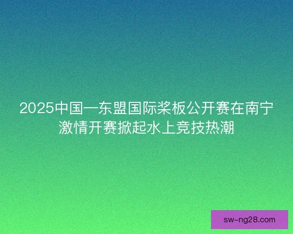 2025中国—东盟国际桨板公开赛在南宁激情开赛掀起水上竞技热潮