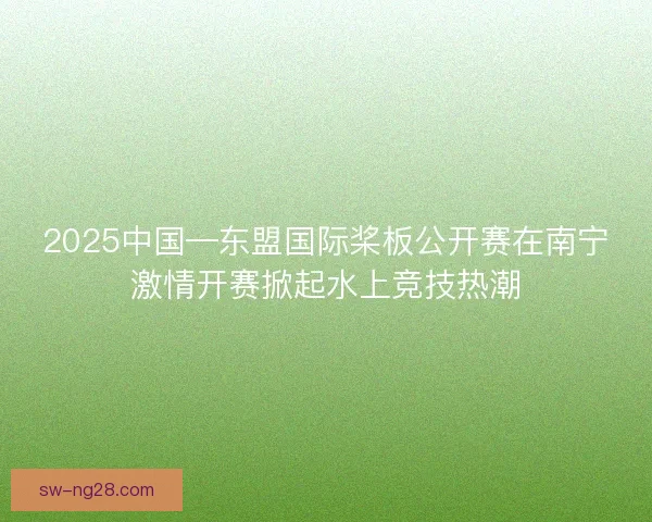 2025中国—东盟国际桨板公开赛在南宁激情开赛掀起水上竞技热潮